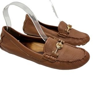 COACH ARLENE Brown Genuine Leather Driving Loafers Flats Slip On Shoes sz 7.5 B